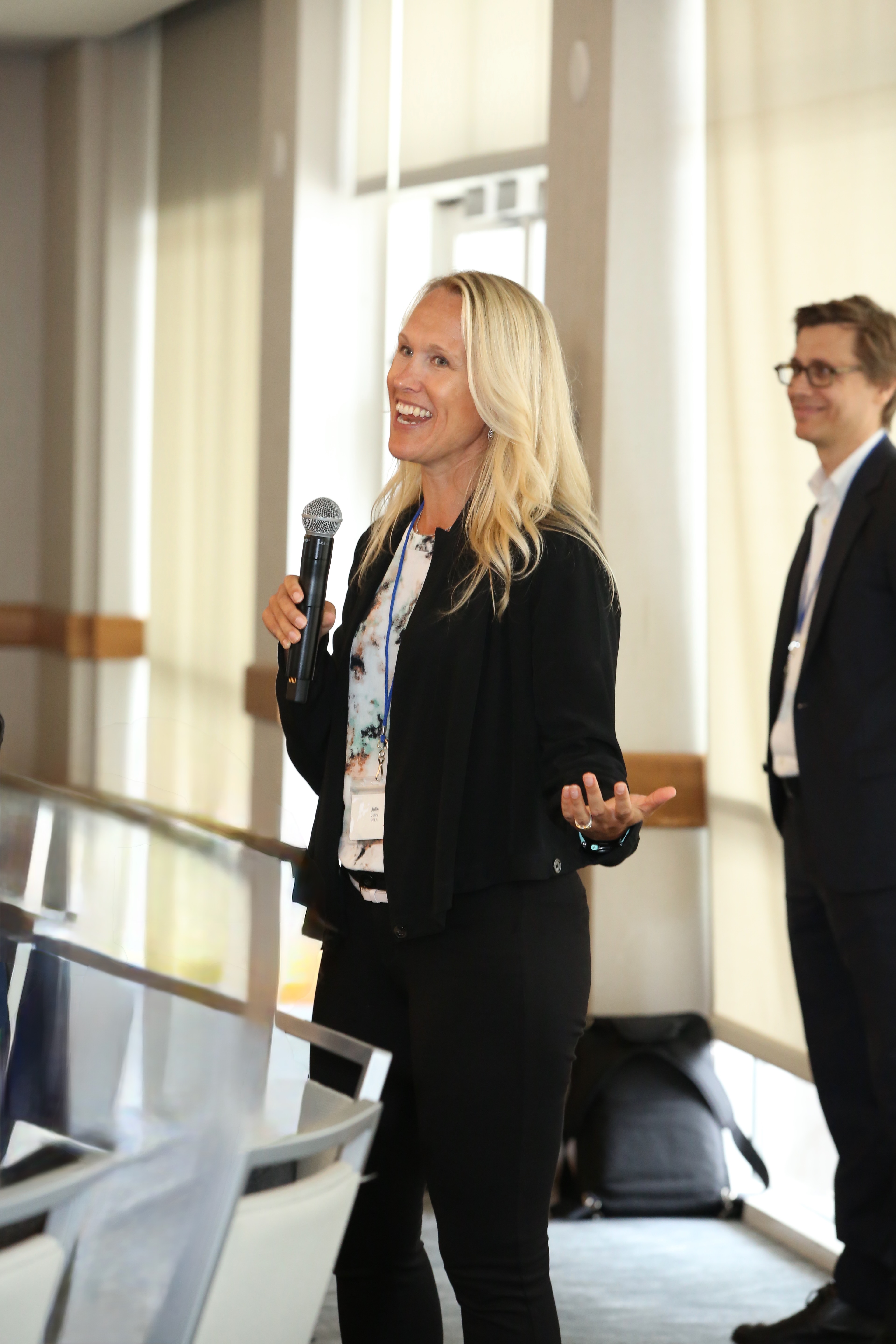 Julie Collins presenting